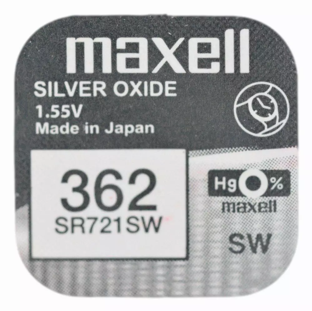 Batería de botón plateada MAXELL SR-721 SW AG11/362/ 1.55V