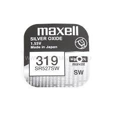 Pile bouton argentée MAXELL SR-527 SW 1.55V /319/ 1.55V