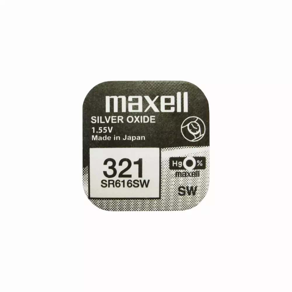Бутонна батерия сребърна MAXELL SR-616 SW /321/ 1.55V