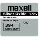 Batería de botón plateada MAXELL SR-936 SW /AG9/, 394 1.55V