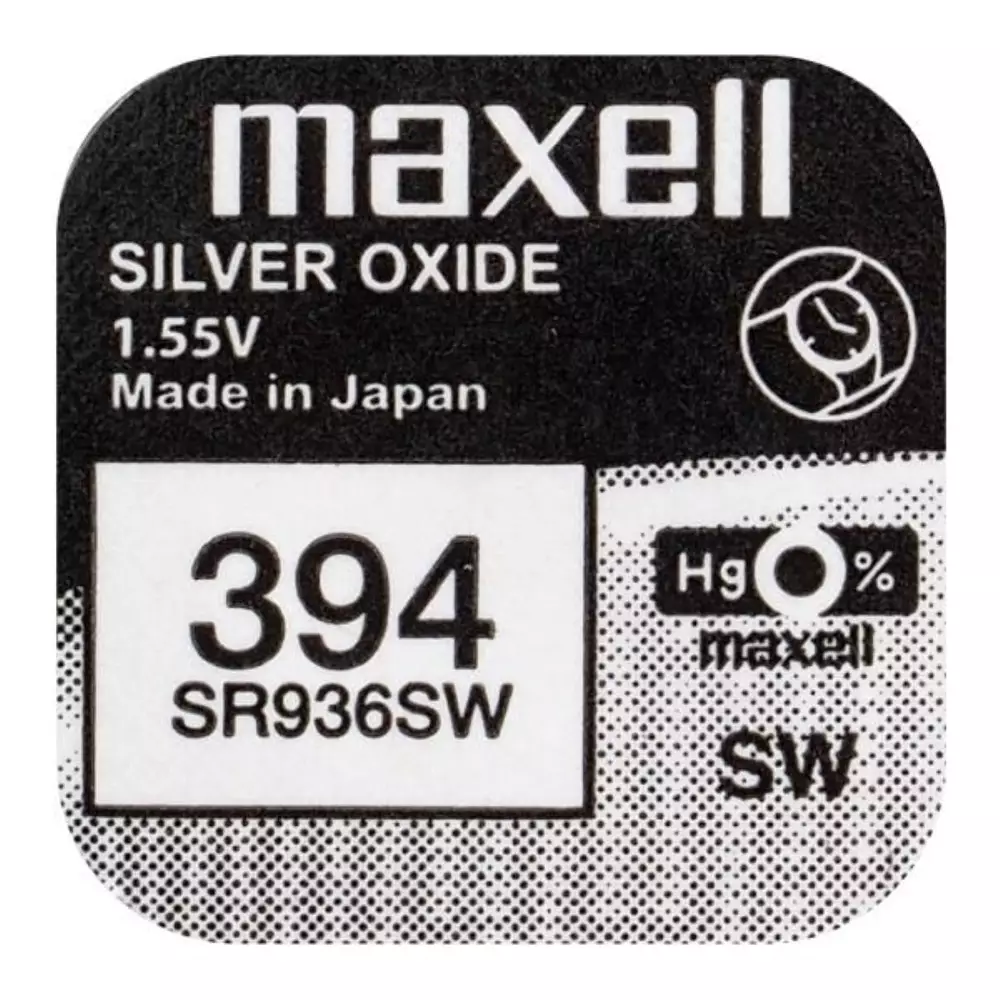 Batería de botón plateada MAXELL SR-936 SW /AG9/, 394 1.55V