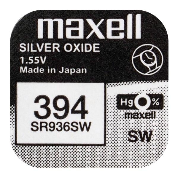 Batería de botón plateada MAXELL SR-936 SW /AG9/, 394 1.55V