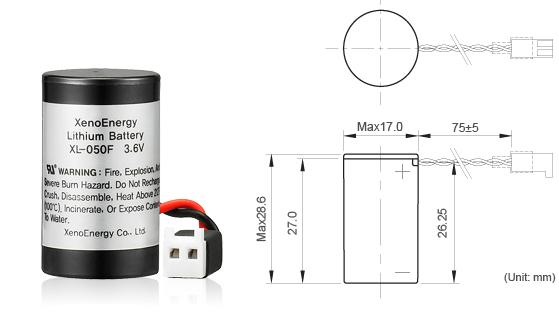 Литиево тионил хлоридна батерия XENO 3,6V 1/2AA XL-050CAT /с кабелчета и PVC кутия/