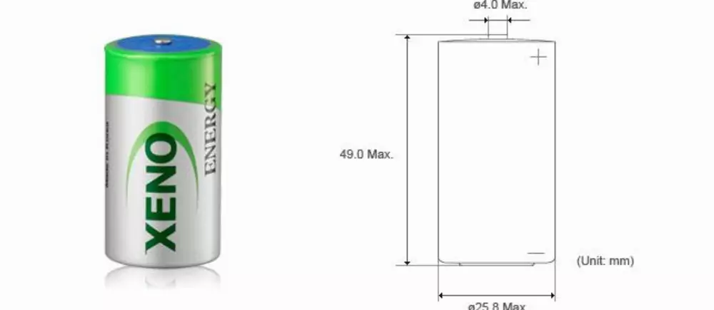 Литиево тионил хлоридна батерия XENO 3,6V R14 7,2Ah XL-140STD /с пъпка/