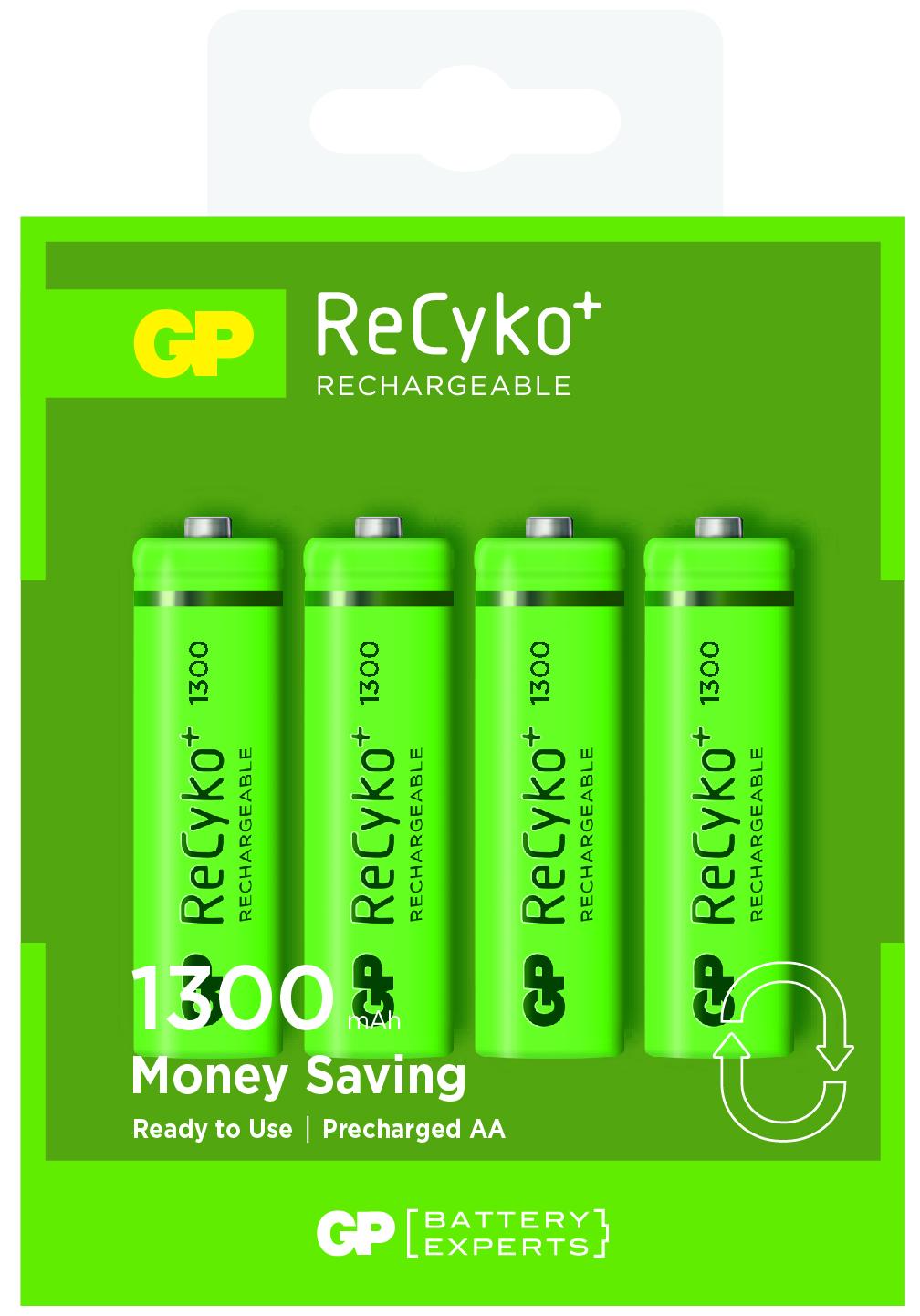 Акумулаторна Батерия R6 AA 130AAHCN-GB4 Recyko Gift box 1300mAh NiMH 4 бр. в опаковка GP