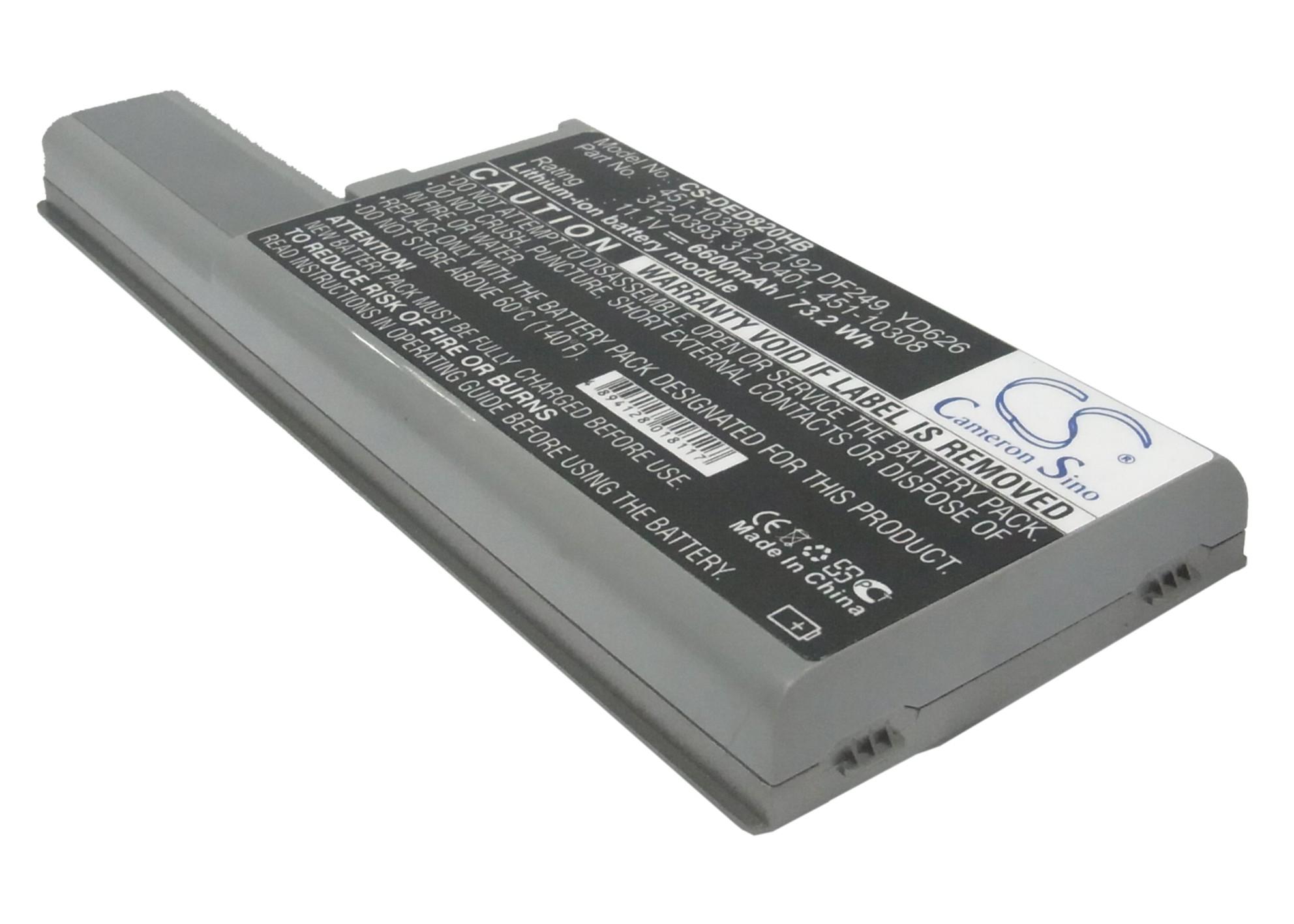 Батерия за лаптоп DELL Latitude D820/D830, 11.1V, 6600mAh, Черен, Cameron sino