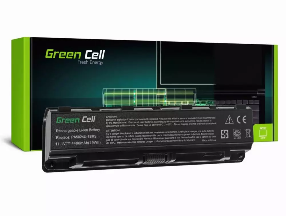 Батерия за лаптоп TOSHIBA PA5023/PA5024 Satellite C850 C855 C870 L850 L855 10.8V 4400 mAh GREEN CELL