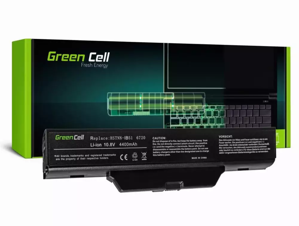 Батерия  за лаптоп HSTNN-IB51 for HP 550 610 615 Compaq 550 610 615 6720 6830 LB51 10.8V 4400mAh GREEN CELL