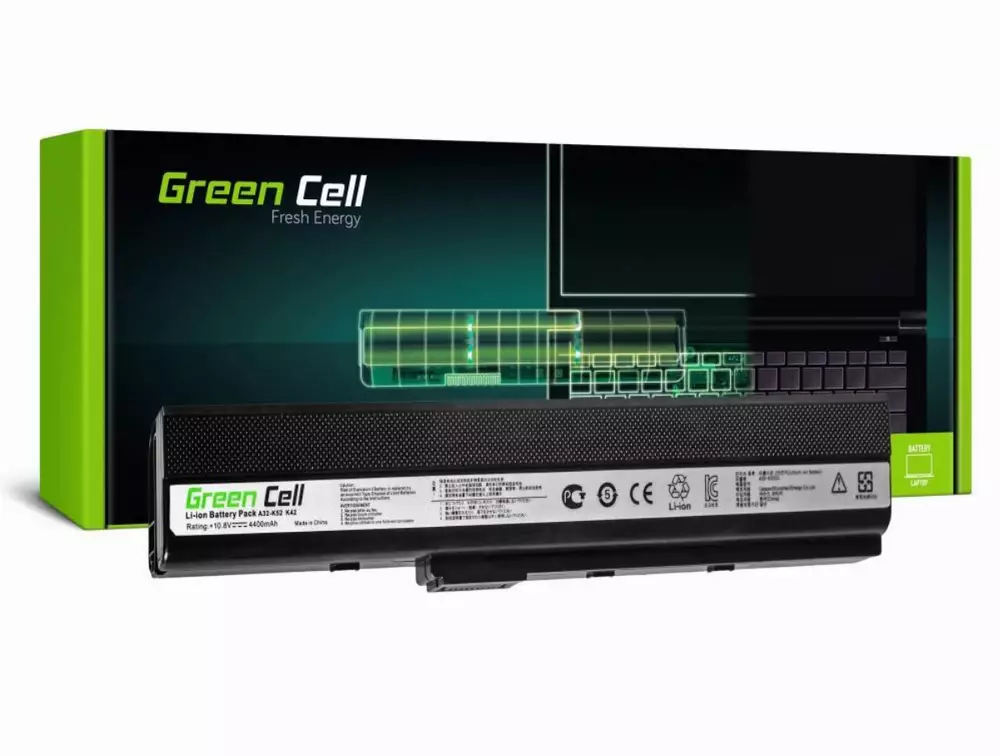 Batería para portátil Asus K52 K52J K52F K52JC K52JR 10.8V 4400mAh GREEN CELL