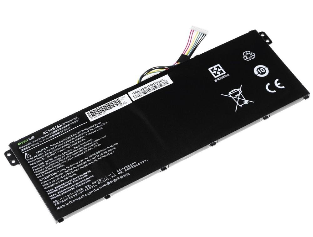 Батерия  за лаптоп  Acer Aspire E 11 ES1-111M ES1-131 E 15 ES1-512 Chromebook 11 CB3-111 13 CB5-311 AC14B3K 11.4V 2200mAh GREEN CELL