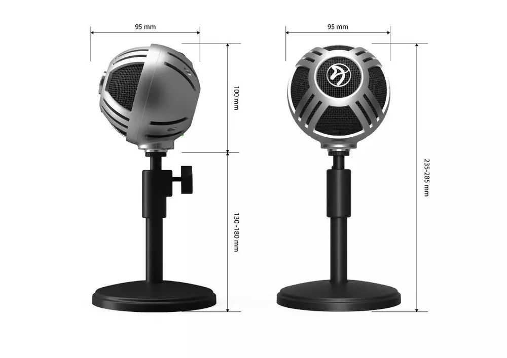 Настолен микрофон Arozzi Sfera Pro Silver