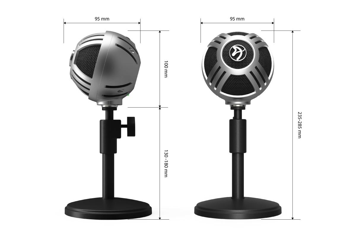 Microfon de birou Arozzi Sfera Pro Silver