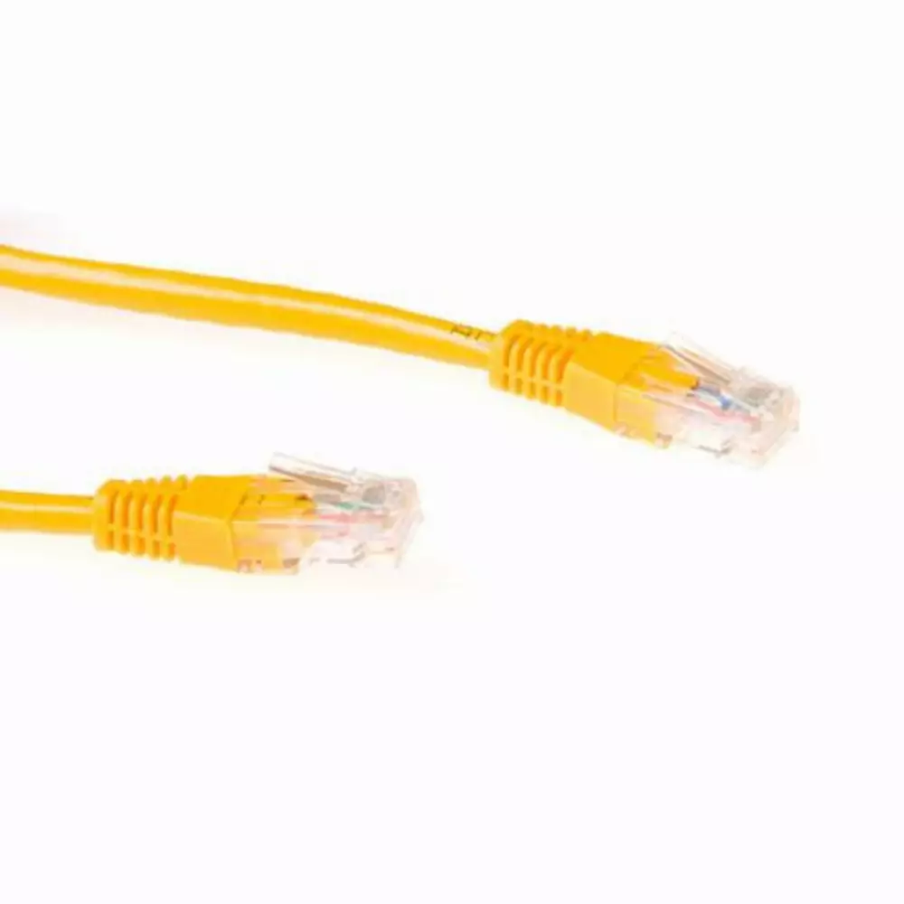 Мрежов пач кабел Ewent UTP CCA, CAT 6, RJ-45 - RJ-45, 0.5 m, Жълт, булк опаковка