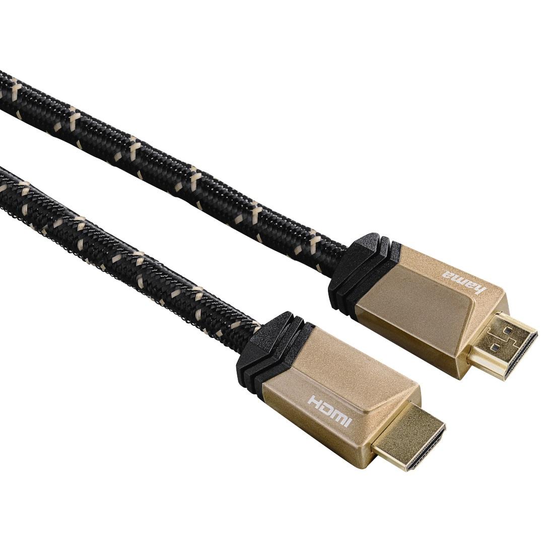 Кабел HAMA Ultra HD HDMI мъжко - HDMI мъжко, 8K, 48GB/s,метал, 1 м, позл. конектори, 5 звезди