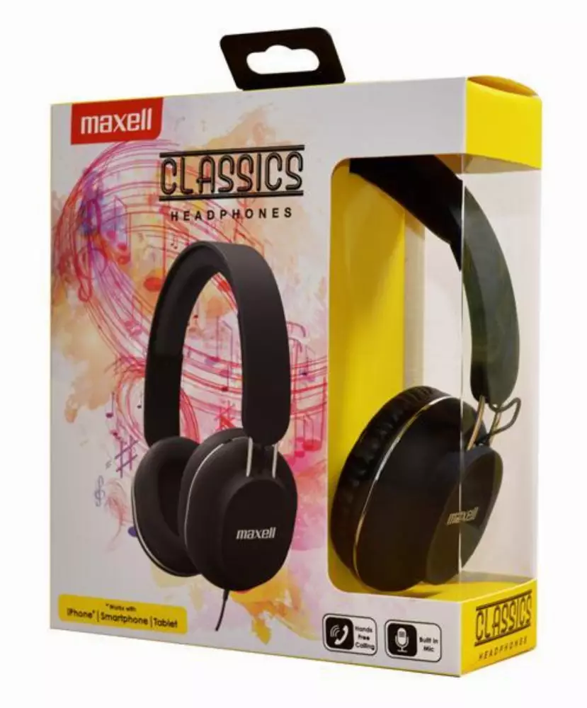 Слушалки с микрофон MAXELL CLASSICS, Black 