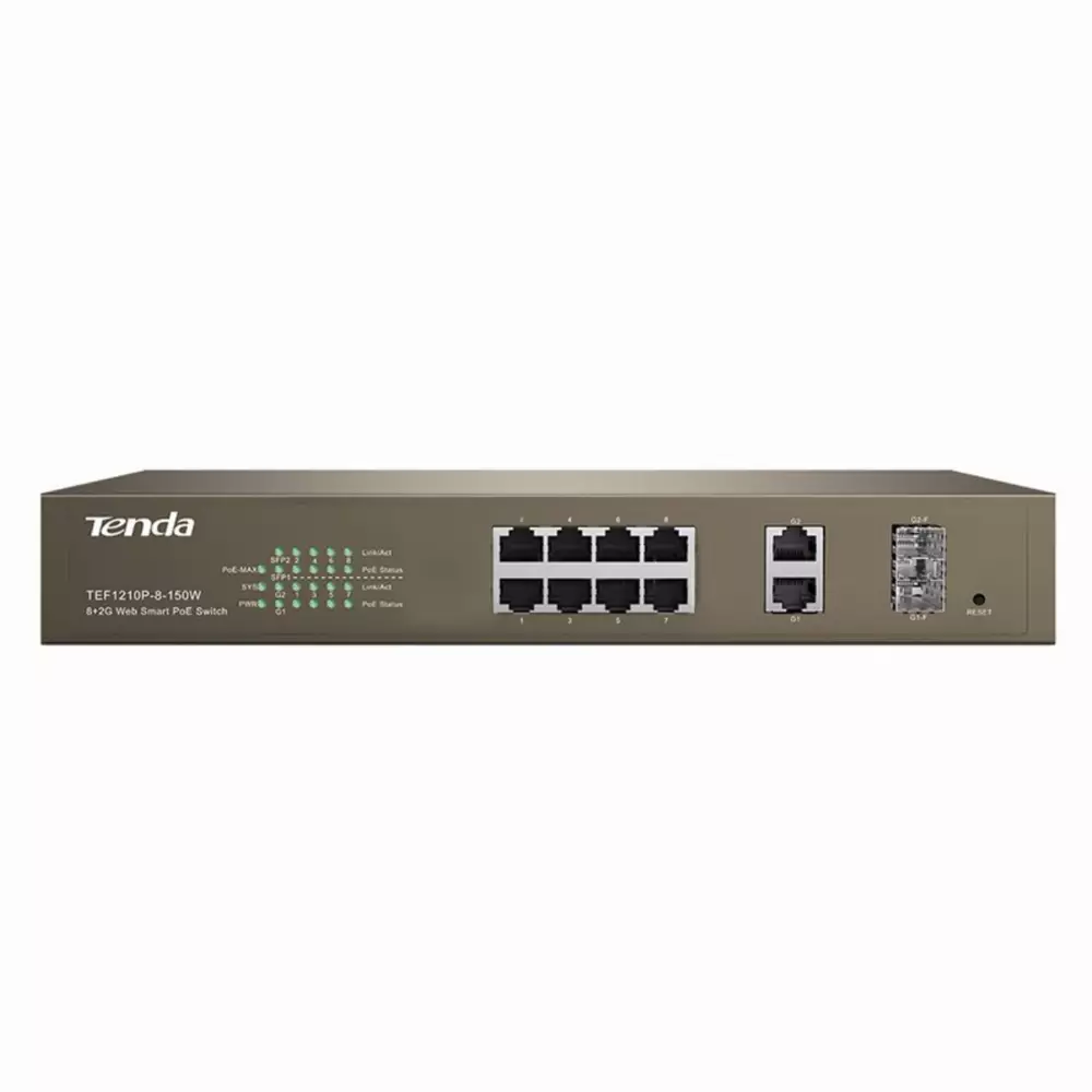 SWITCH TENDA TEF1210P 8P POE