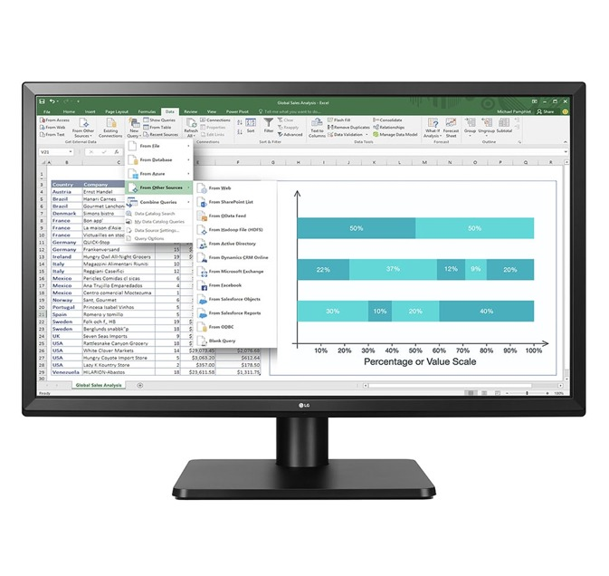 Монитор LG 27" 27QD58P-B, (2560 x 1440), IPS, 60Hz, 5ms, FreeSync