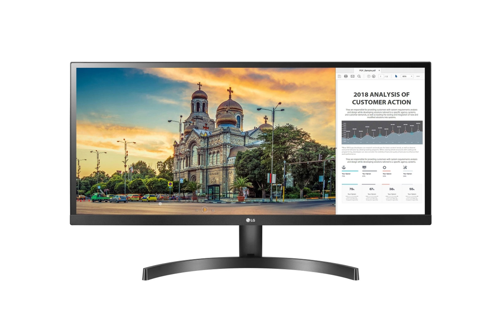 Монитор LG 29" 29WL500-B, WFHD (2560 x 1080), IPS, 75Hz, 5ms, HDR10, FreeSync