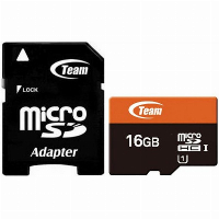16GB SDMICRO+ADAP UHS-I TEAM