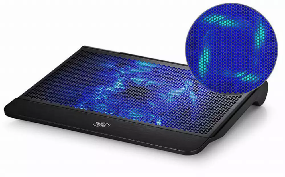 Охладител за лаптоп DeepCool N6000, 17", 200 mm, LED, Черен