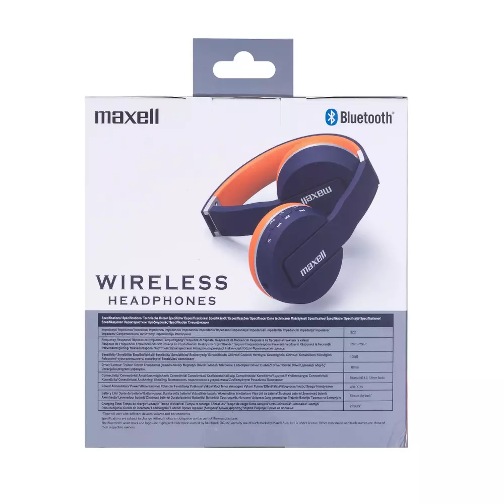 Блутут слушалки с микрофон MAXELL BT800 HP Blue/Orange