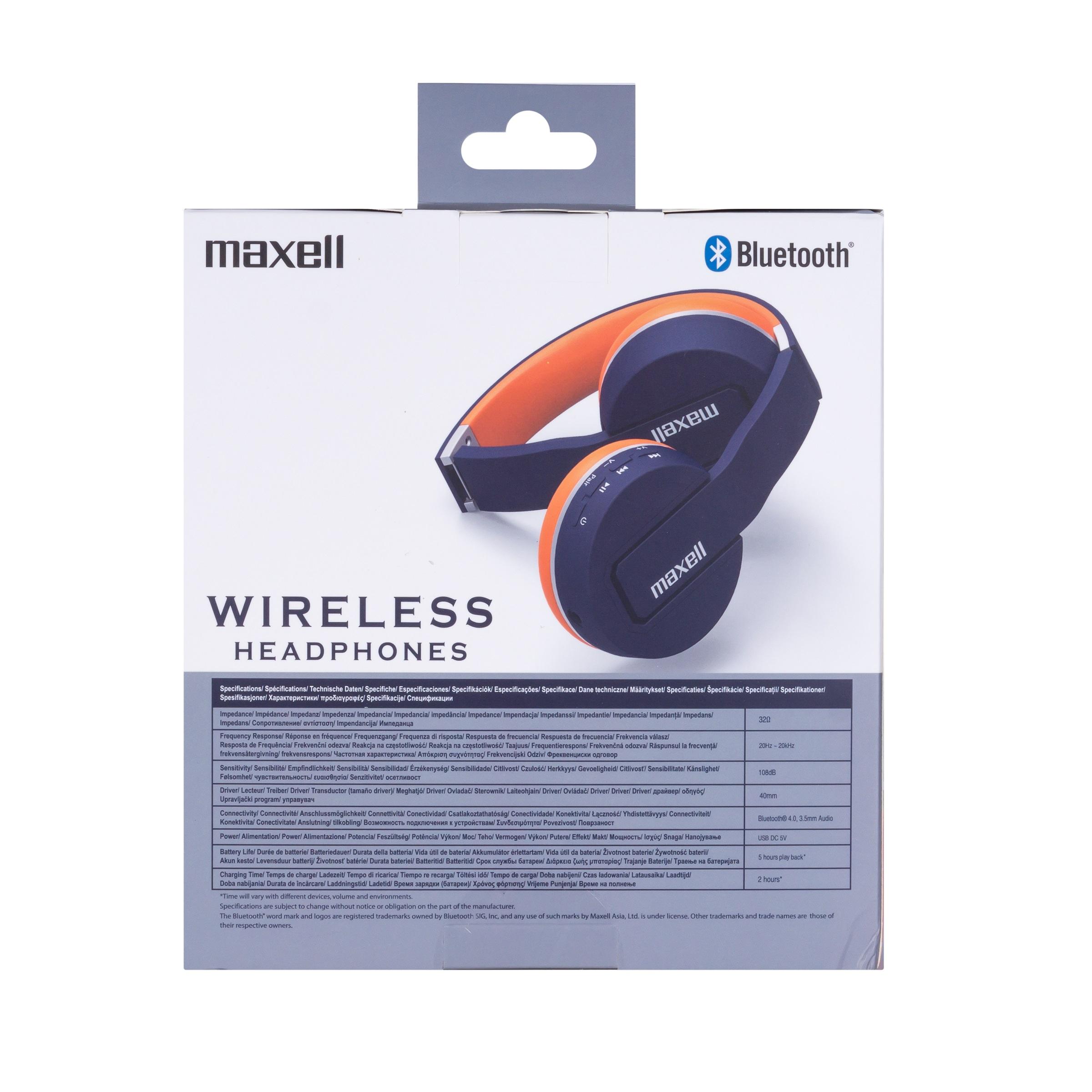 Блутут слушалки с микрофон MAXELL BT800 HP Blue/Orange