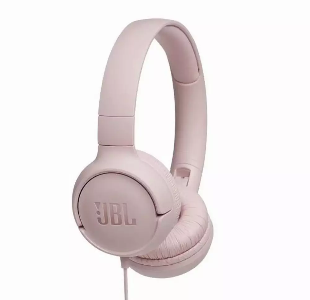 Слушалки с микрофон JBL T500, Розов