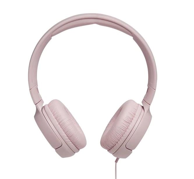 Слушалки с микрофон JBL T500, Розов