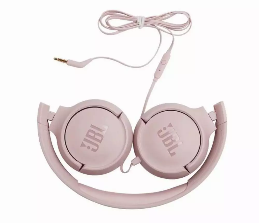 Слушалки с микрофон JBL T500, Розов
