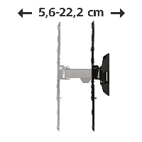 Стенна стойка за TV HAMA 118102, Регулируема, 65", 20 кг, 400 x 400, Черна