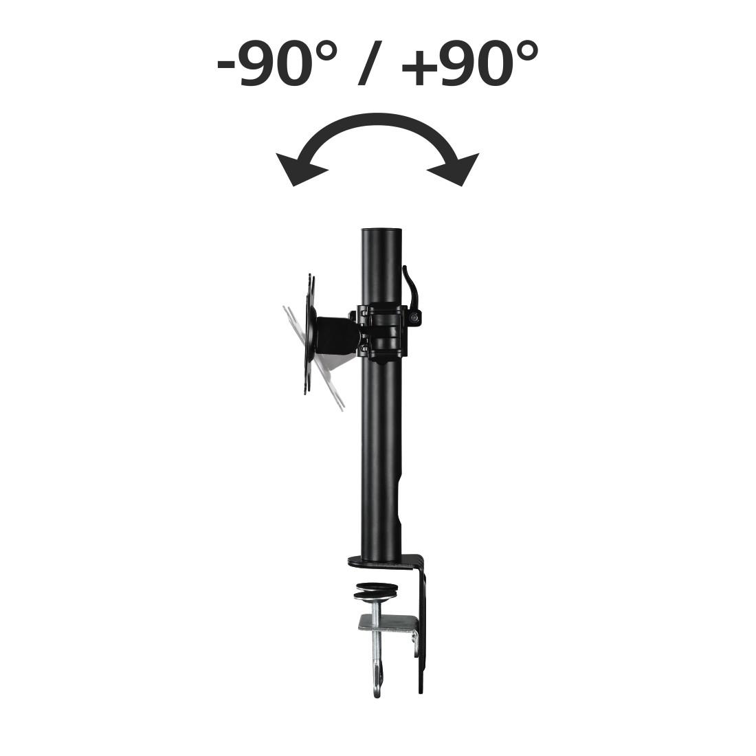 Стойка за 2 монитора за бюро HAMA 95830, Регулируема, 10"-26", 20 кг, 2 рамeнa, Черен