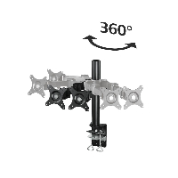 Стойка за 2 монитора за бюро HAMA 95830, Регулируема, 10"-26", 20 кг, 2 рамeнa, Черен