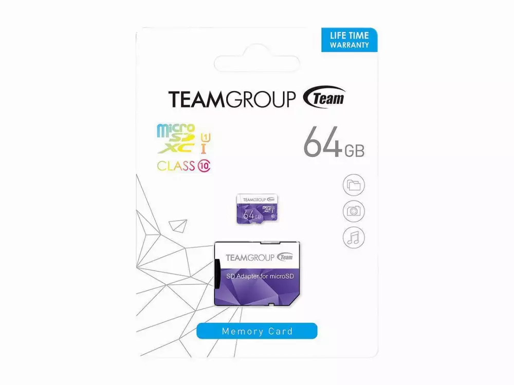 Карта памет Team Group Color microSDXC 64GB, UHS-I Class 10 + SD Адаптер