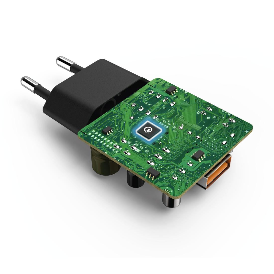 Зарядно 220V HAMA 183230, USB Type-C, 3 A,Qualcomm Quick Charge 3.0 + USB Type-C кабел, 1.5м, Черен