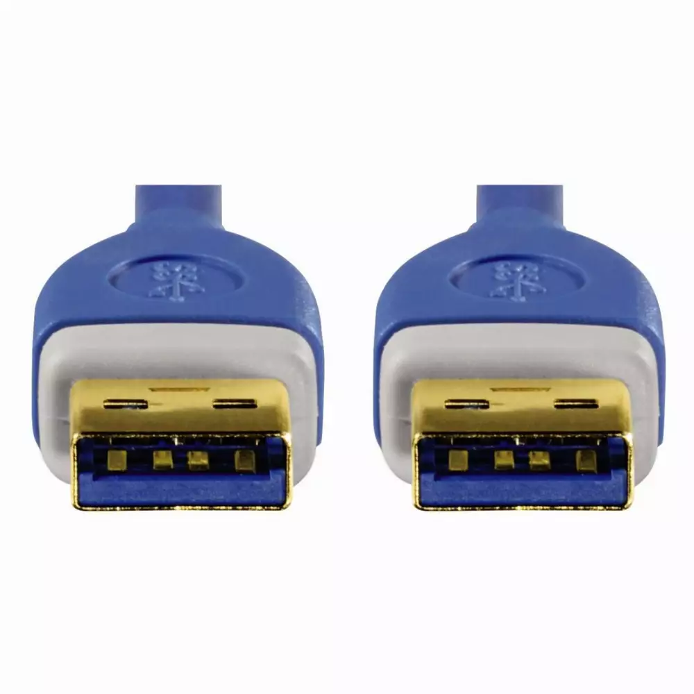 Кабел HAMA 39676 USB-A мъжко - USB-A мъжко, 1.8 м, 3 звезди, екраниран, позл.конектори