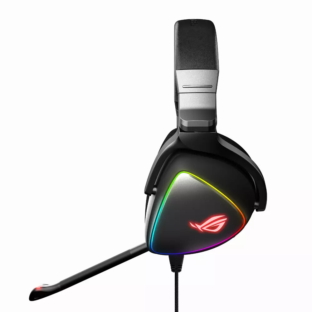Геймърски слушалки ASUS ROG Delta Hi-Res ESS Quad-DAC, Aura Sync, Черен - 90YH00Z1-B2UA00