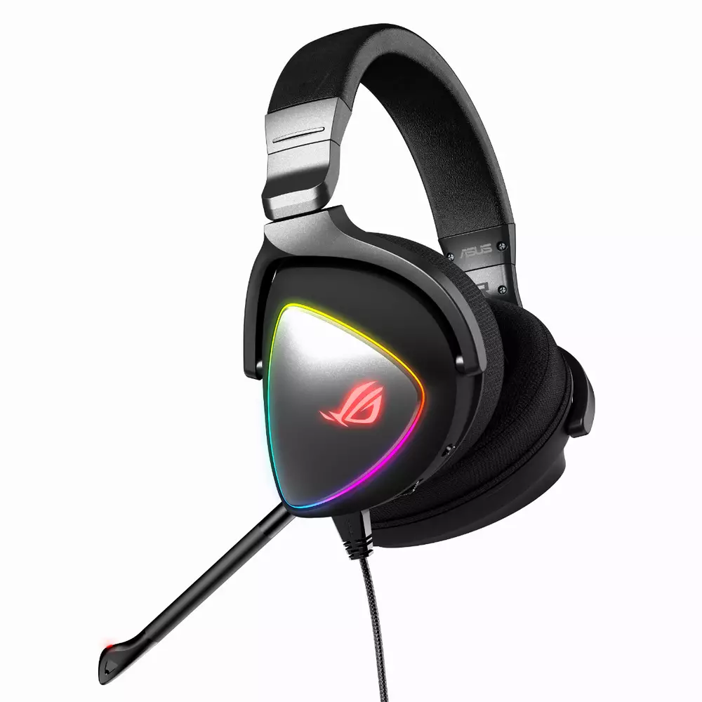 Геймърски слушалки ASUS ROG Delta Hi-Res ESS Quad-DAC, Aura Sync, Черен - 90YH00Z1-B2UA00