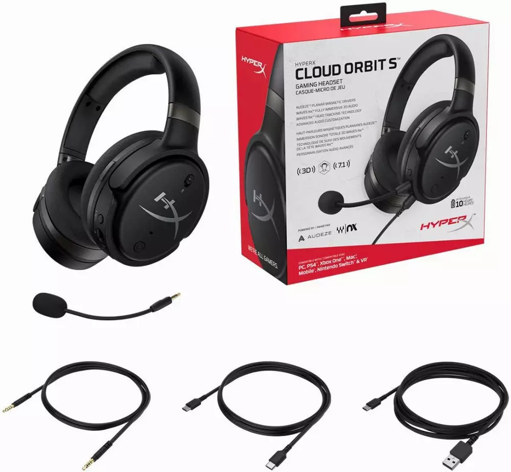 Геймърски безжични слушалки с микрофон HyperX Cloud Orbit S Gunmetal