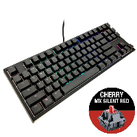 Геймърскa механична клавиатура Ducky One 2 RGB TKL, Cherry MX Silent Red
