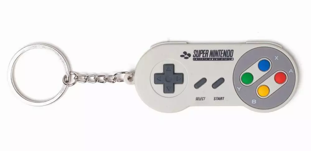Ключодържател Super Nintendo - Controller Rubber Keychain, Bioworld
