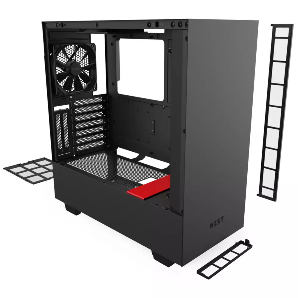 Кутия NZXT H510i Smart Matte Black/Red