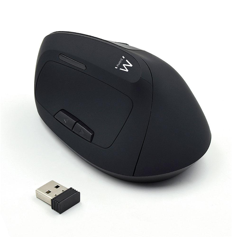 Мишка Ewent EW3158 Optical Wireless Безжична Ергономична Black