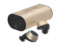 Блутут слушалки-тапи Creative Outlier Gold, с докинг кутийка, Wireless, Златисти