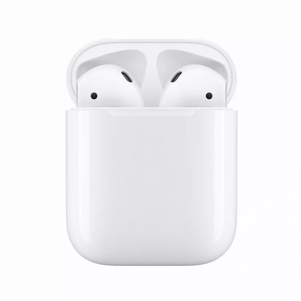Блутут слушалки-тапи Apple AirPods 2Gen, с докинг кутийка, Wireless, Бели