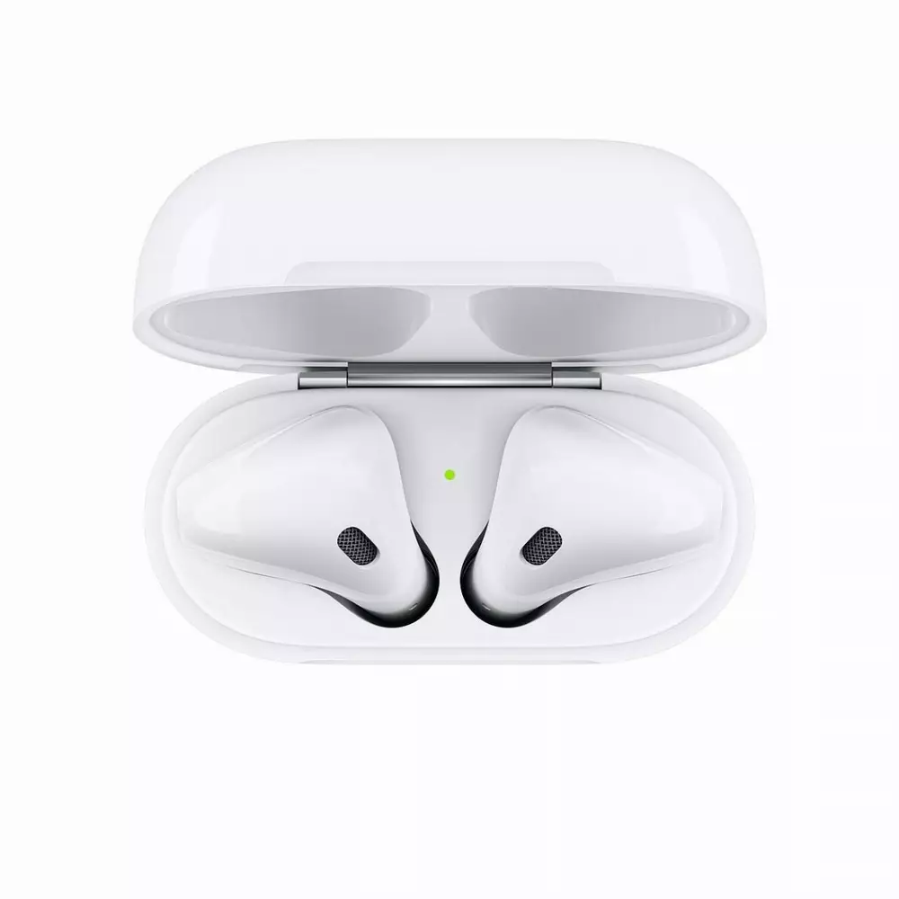 Блутут слушалки-тапи Apple AirPods 2Gen, с докинг кутийка, Wireless, Бели