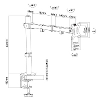 Стойка за монитор за бюро Ewent EW1510, Регулируема, 32", 8 кг, Черен