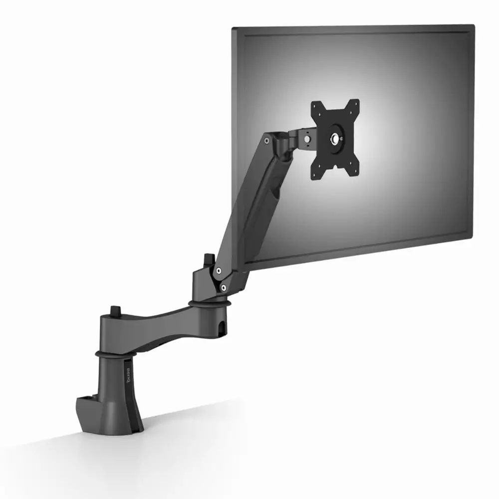 Стойка за монитор за бюро BenQ AS10, Регулируема, до 28", 8 кг, Черен