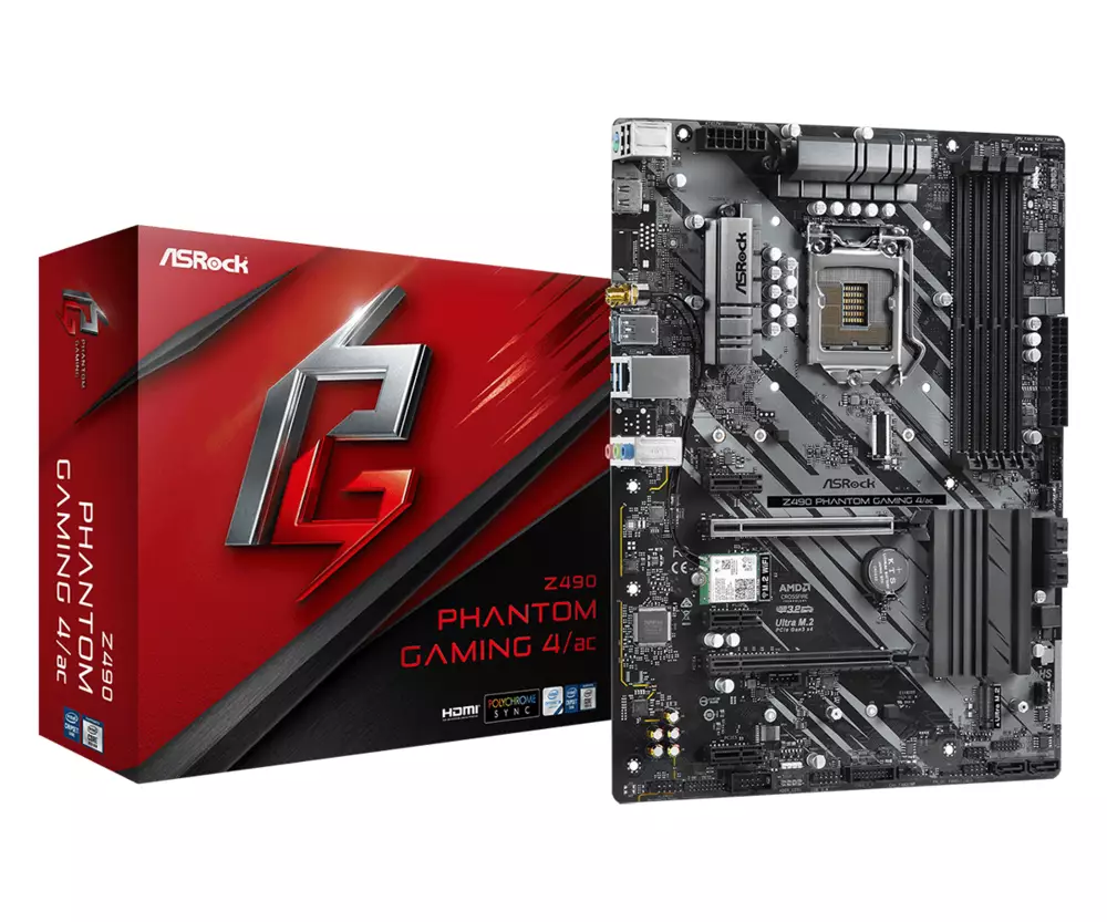 Дънна платка ASROCK Z490 Phantom Gaming 4/AC (WI-FI) 