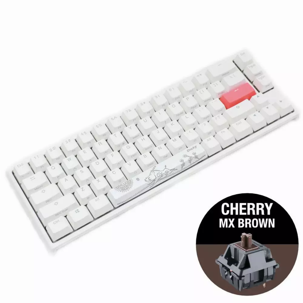 Геймърскa механична клавиатура Ducky One 2 SF White RGB, Cherry MX Brown