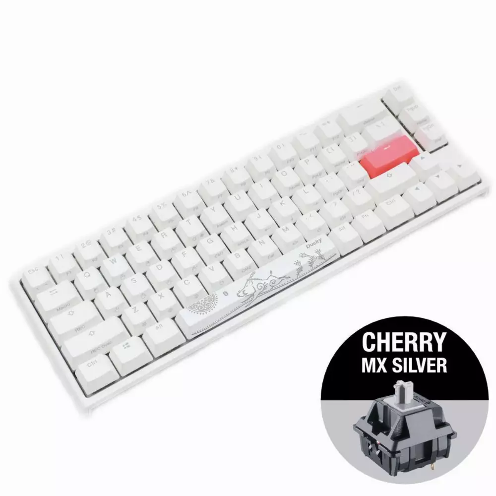 Геймърскa механична клавиатура Ducky One 2 SF White RGB, Cherry MX Silver